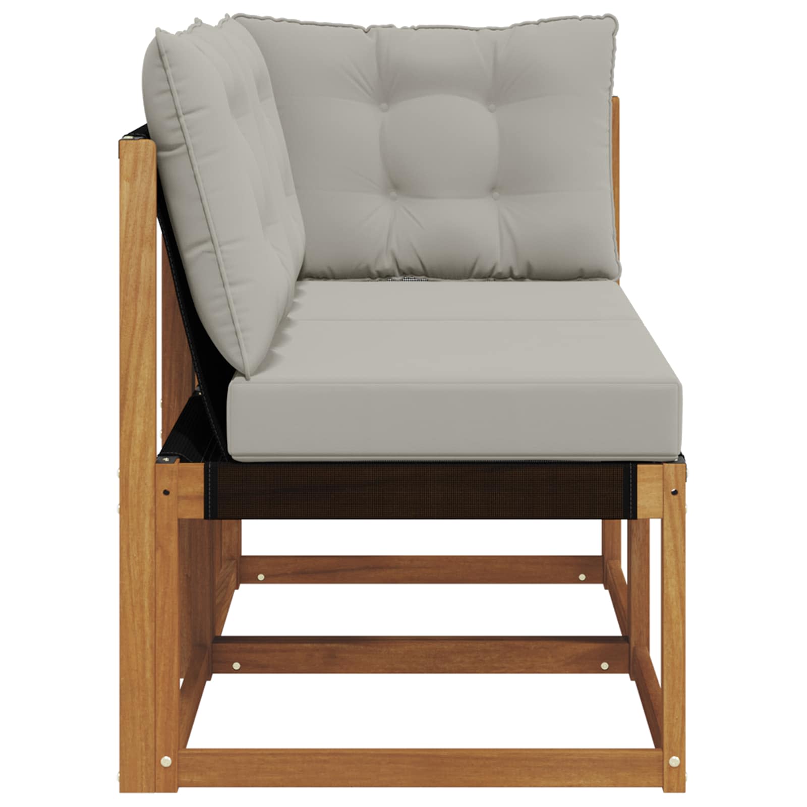 Outdoor Mittel- und Ecksofa mit Kissen 2 Stück Natur