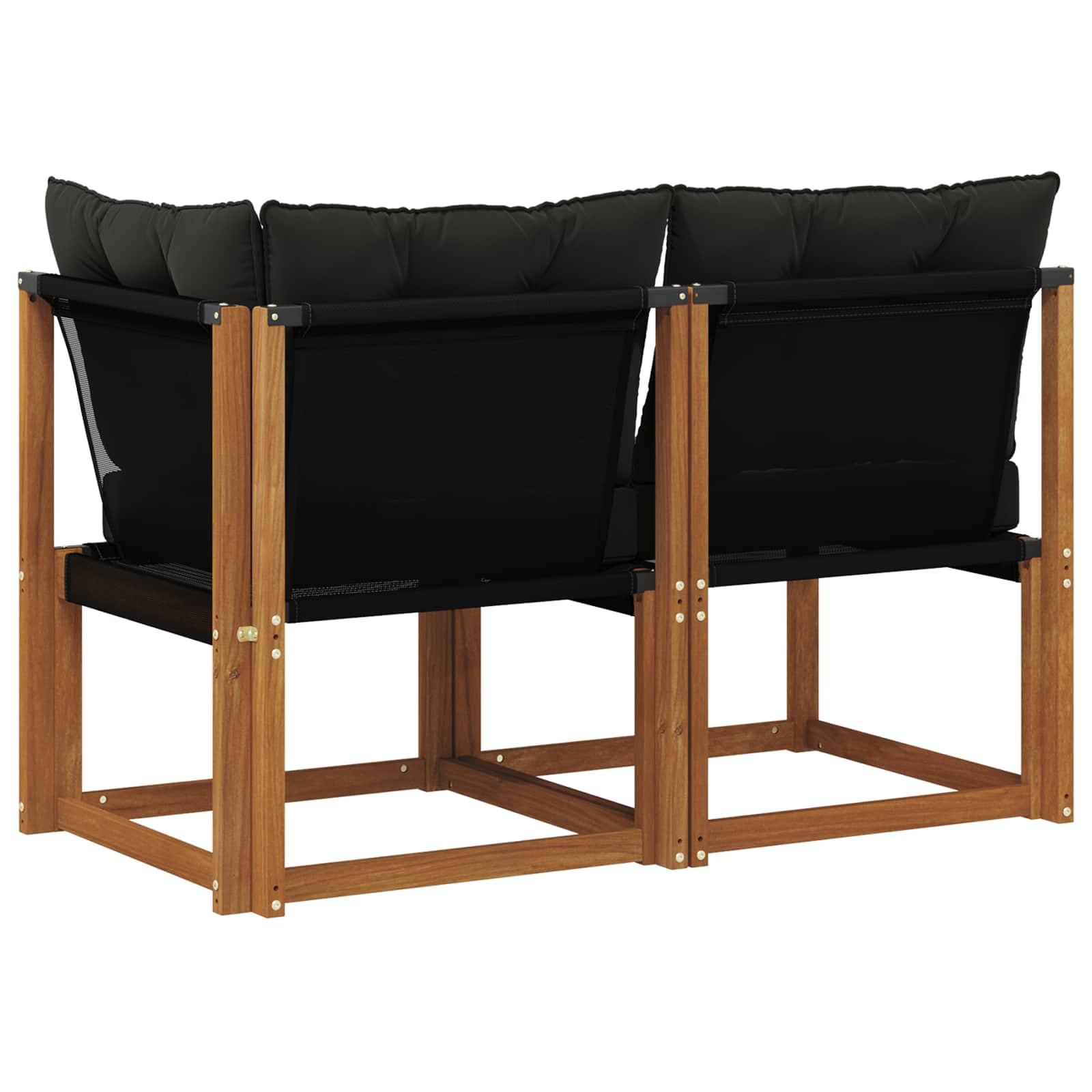 Outdoor Mittel- und Ecksofa mit Kissen 2 Stück Natur