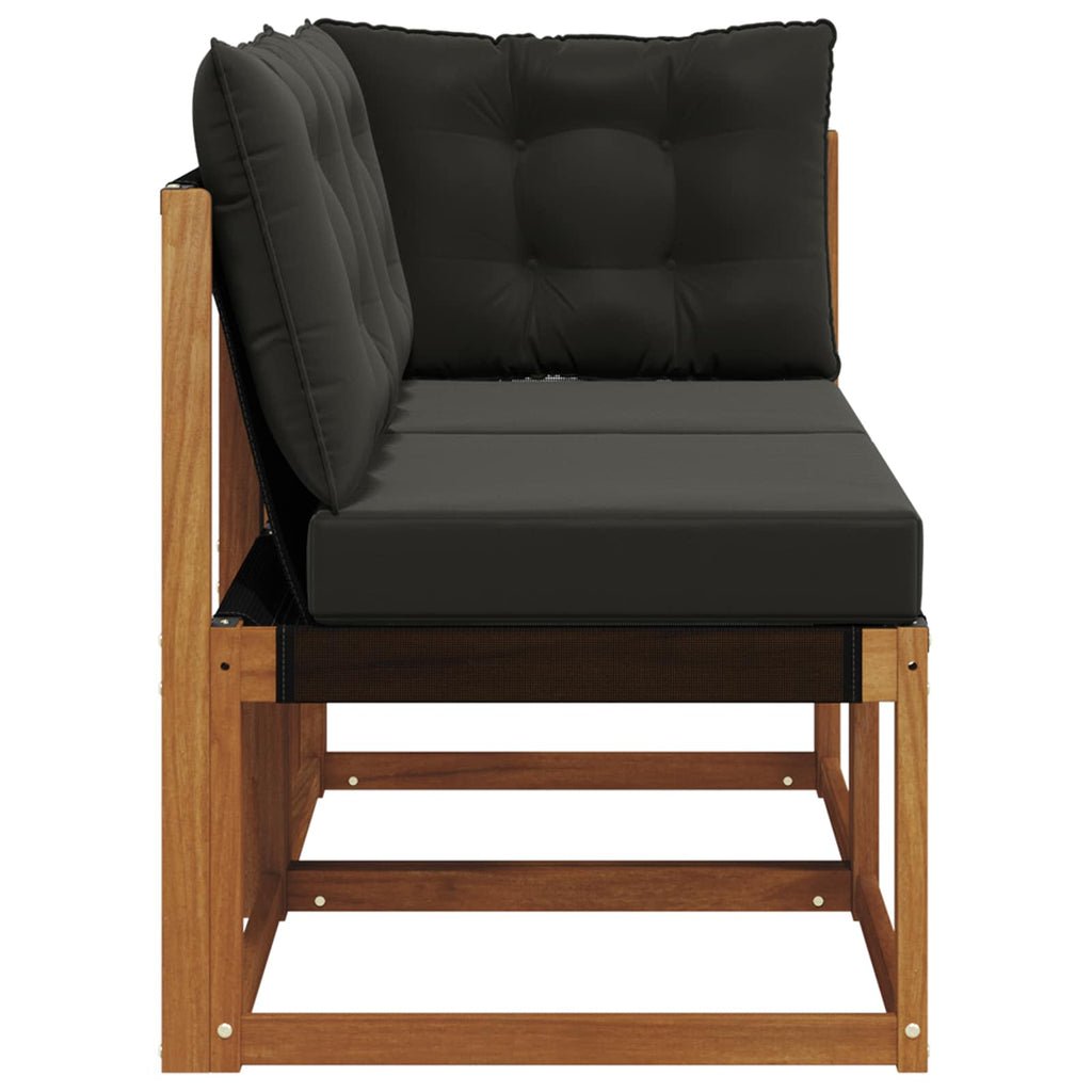 Outdoor Mittel- und Ecksofa mit Kissen 2 Stück Natur