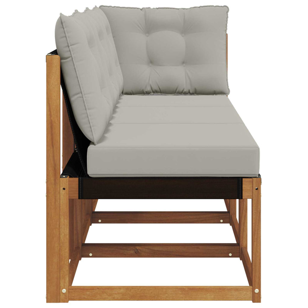 Outdoor Mittel- und Ecksofa mit Kissen 3 Stück Natur