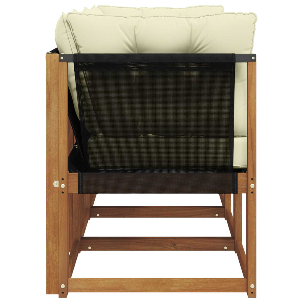 Outdoor Mittel- und Ecksofa mit Kissen 3 Stück Natur