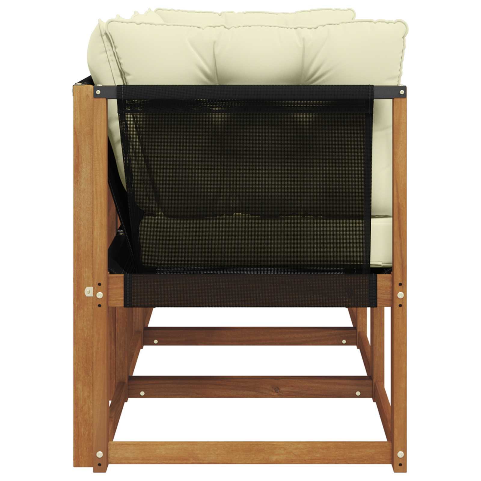 Outdoor Mittel- und Ecksofa mit Kissen 3 Stück Natur