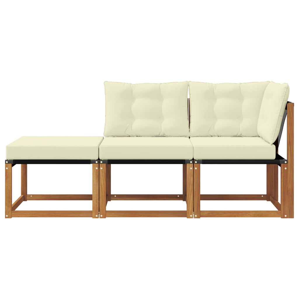 Outdoor-Schnittsofa-Einheiten 3 Stück Natur und Creme