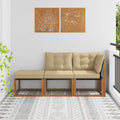 Outdoor-Schnittsofa-Einheiten 3 Stück Natur und Beige