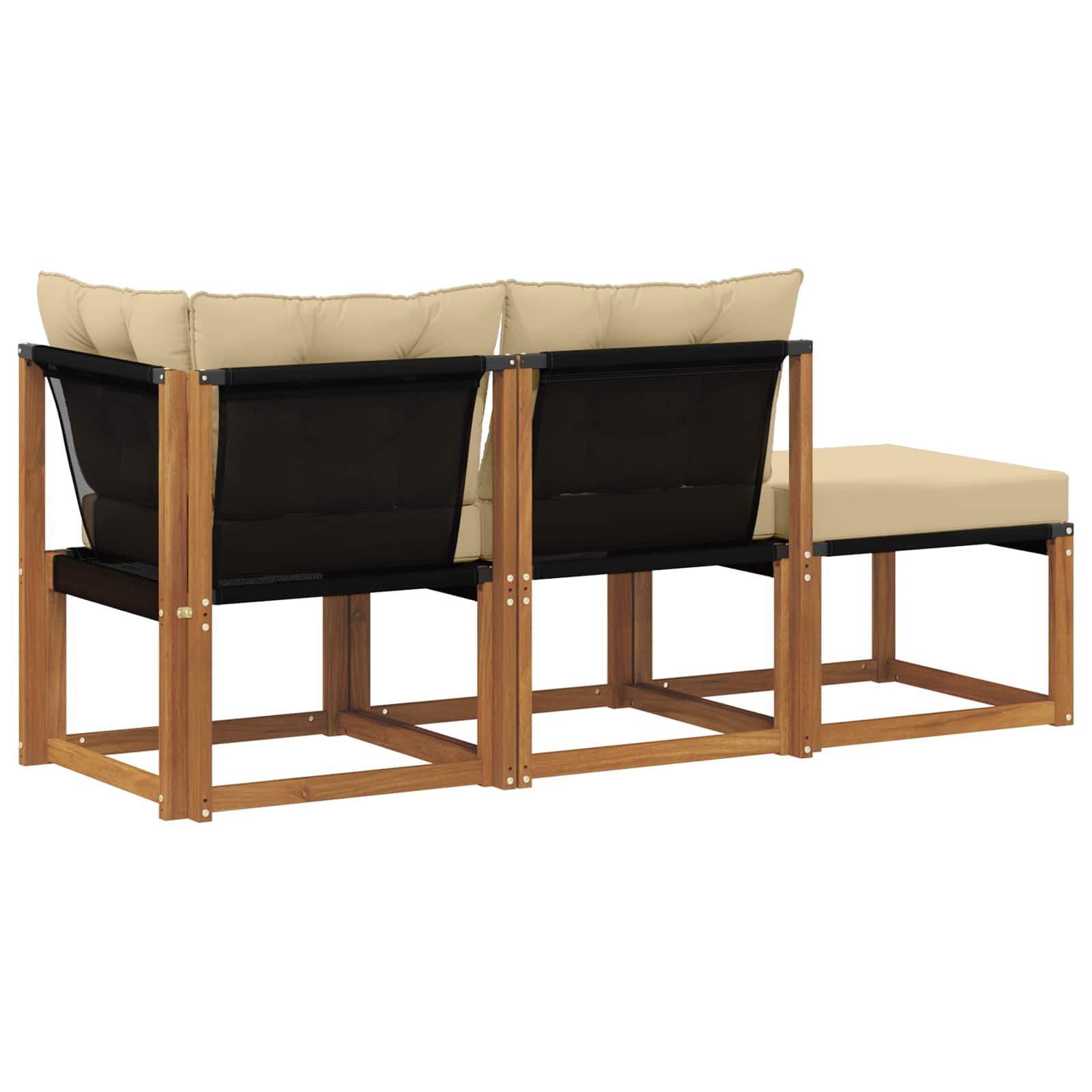 Outdoor-Schnittsofa-Einheiten 3 Stück Natur und Beige