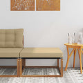 Outdoor Hocker Massives Akazienholz und Textilene Natur