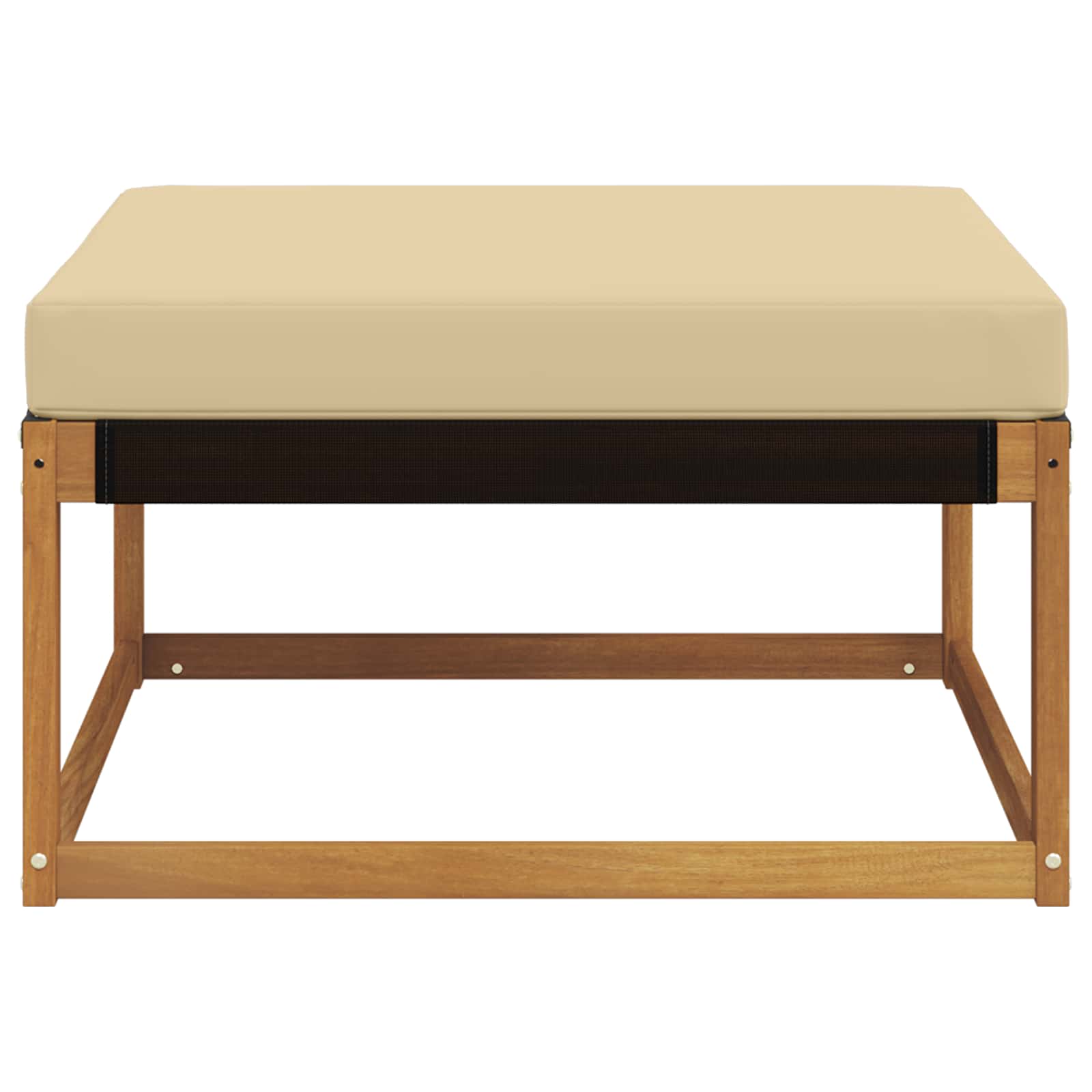 Outdoor Hocker Massives Akazienholz und Textilene Natur