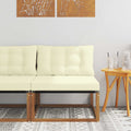 Outdoor Mittelsofa Massives Akazienholz und Textilene Natur
