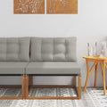 Outdoor Mittelsofa Massives Akazienholz und Textilene Natur