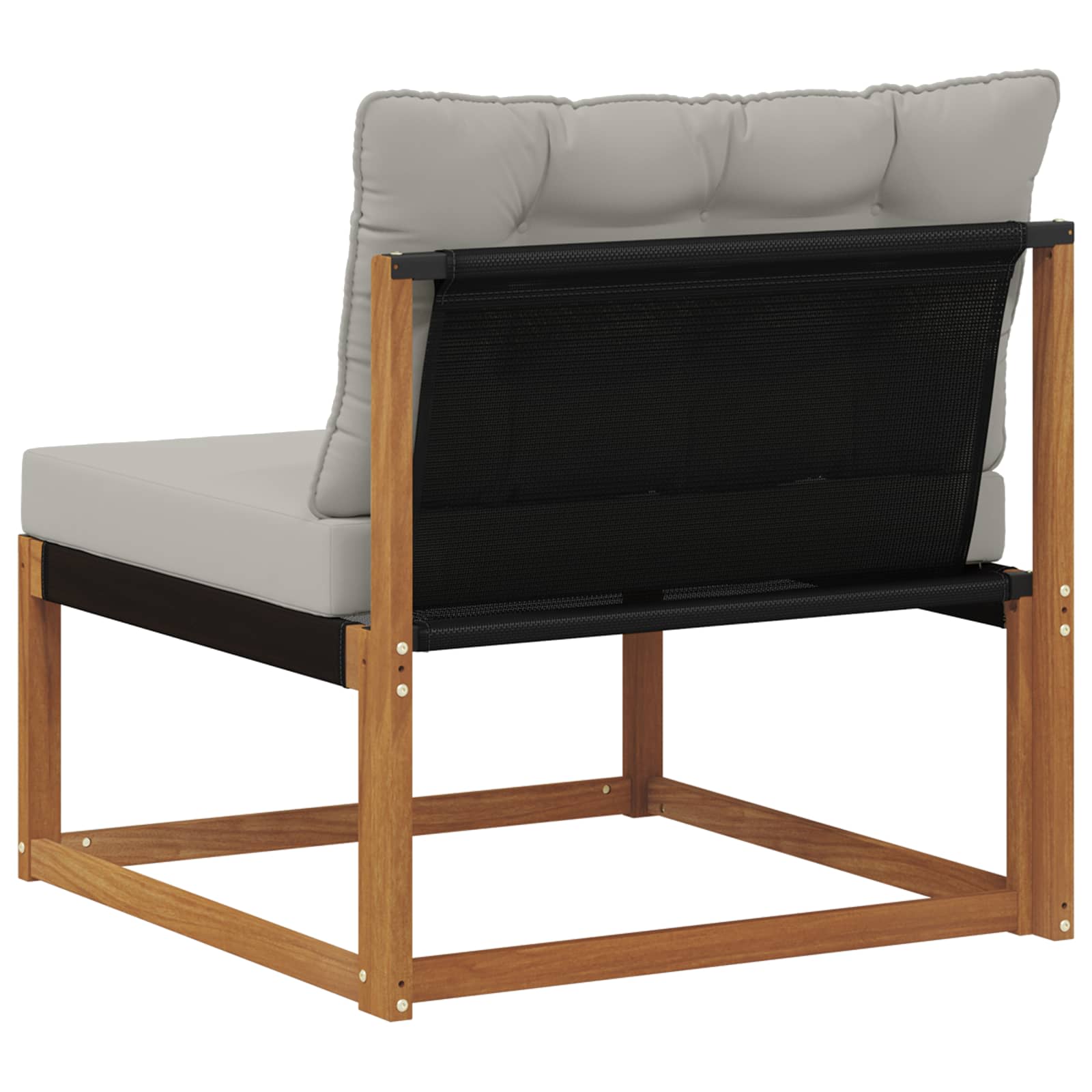Outdoor Mittelsofa Massives Akazienholz und Textilene Natur