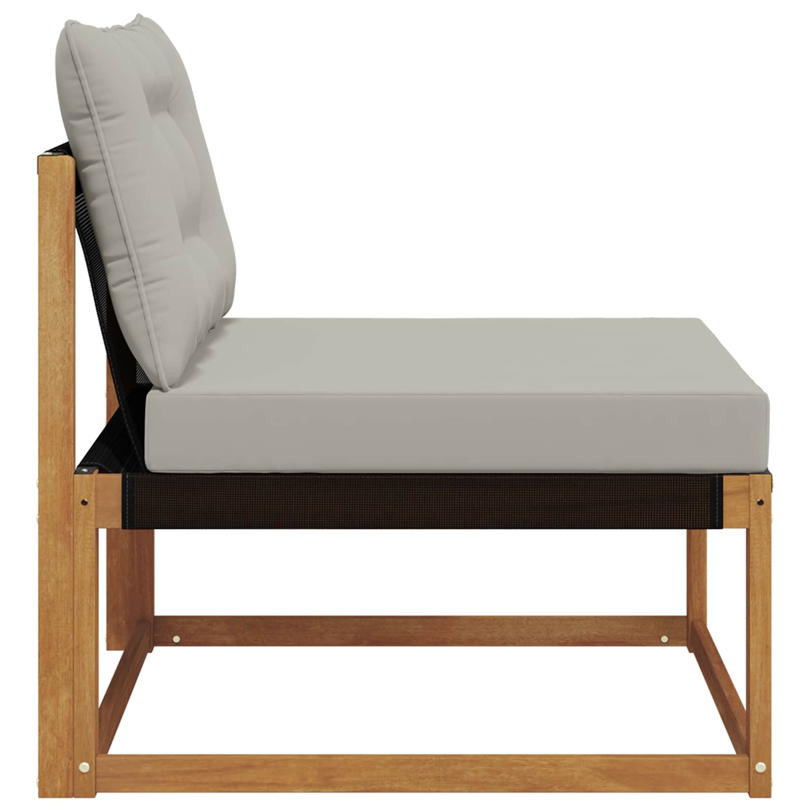 Outdoor Mittelsofa Massives Akazienholz und Textilene Natur
