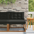 Outdoor Mittelsofa Massives Akazienholz und Textilene Natur