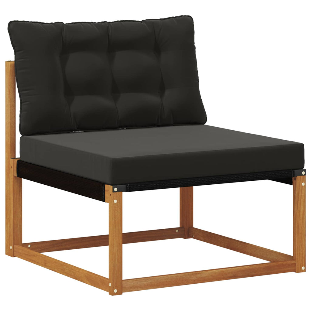 Outdoor Mittelsofa Massives Akazienholz und Textilene Natur