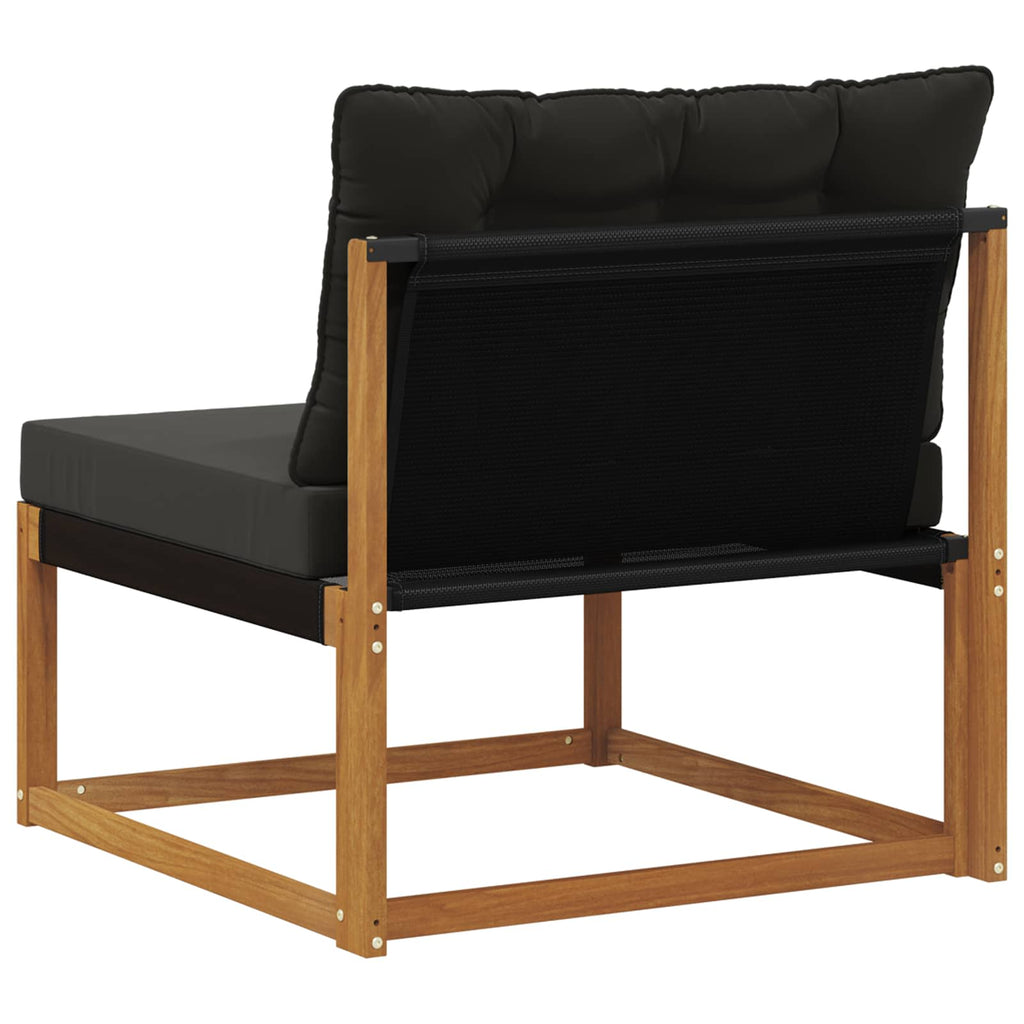 Outdoor Mittelsofa Massives Akazienholz und Textilene Natur
