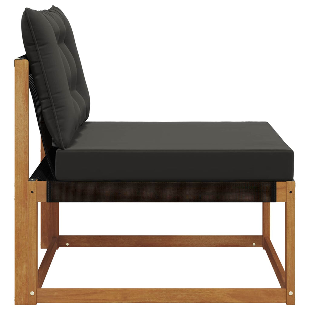 Outdoor Mittelsofa Massives Akazienholz und Textilene Natur
