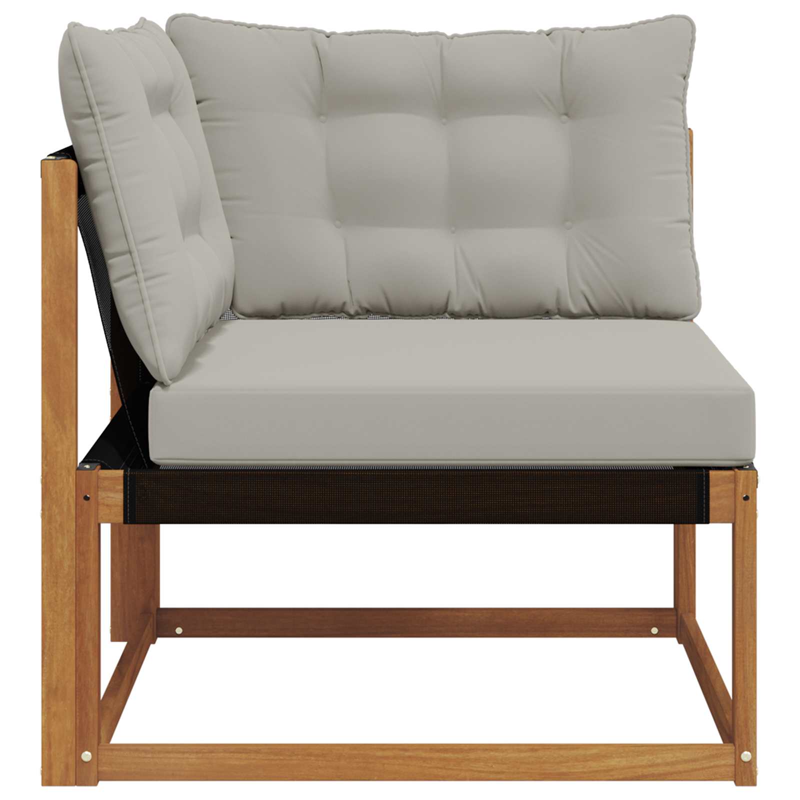 Outdoor Ecksofa Massives Akazienholz und Textilene Natur