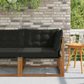 Outdoor Ecksofa Massives Akazienholz und Textilene Natur