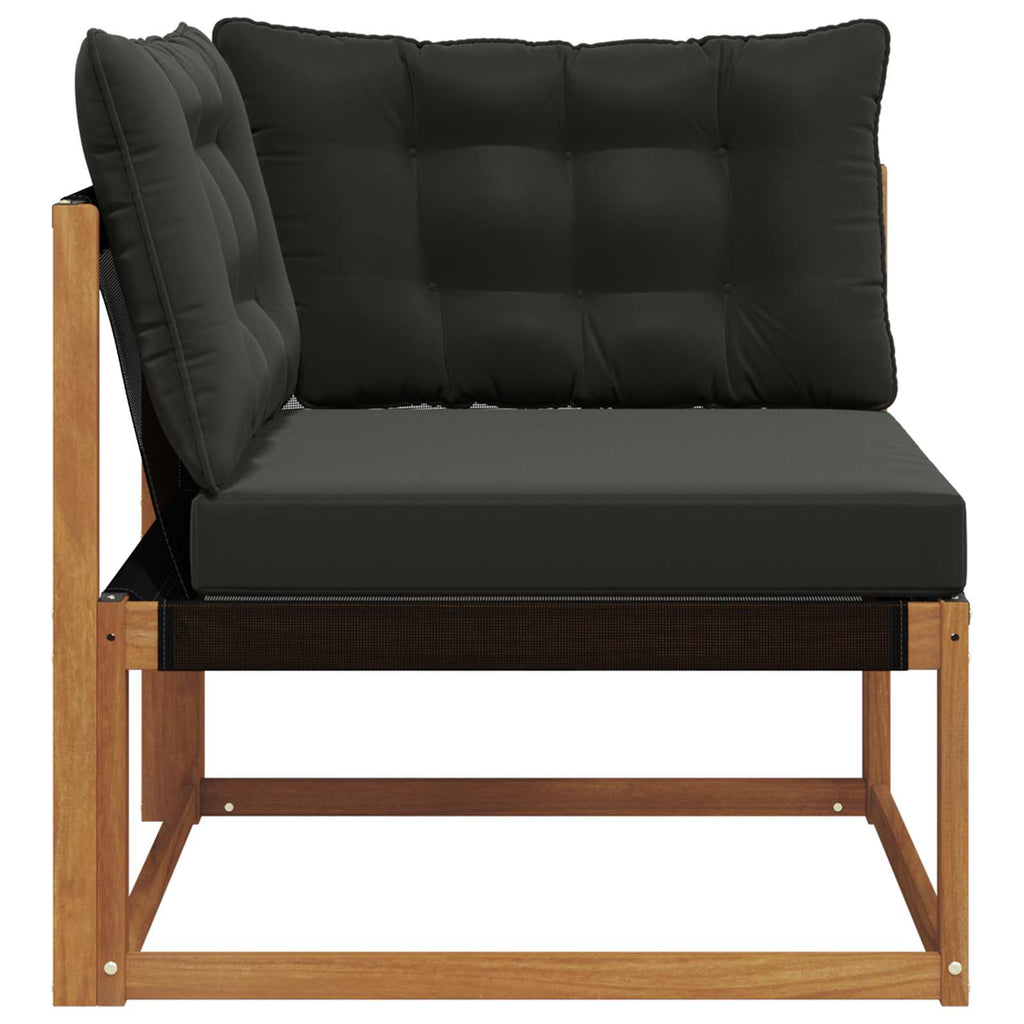 Outdoor Ecksofa Massives Akazienholz und Textilene Natur