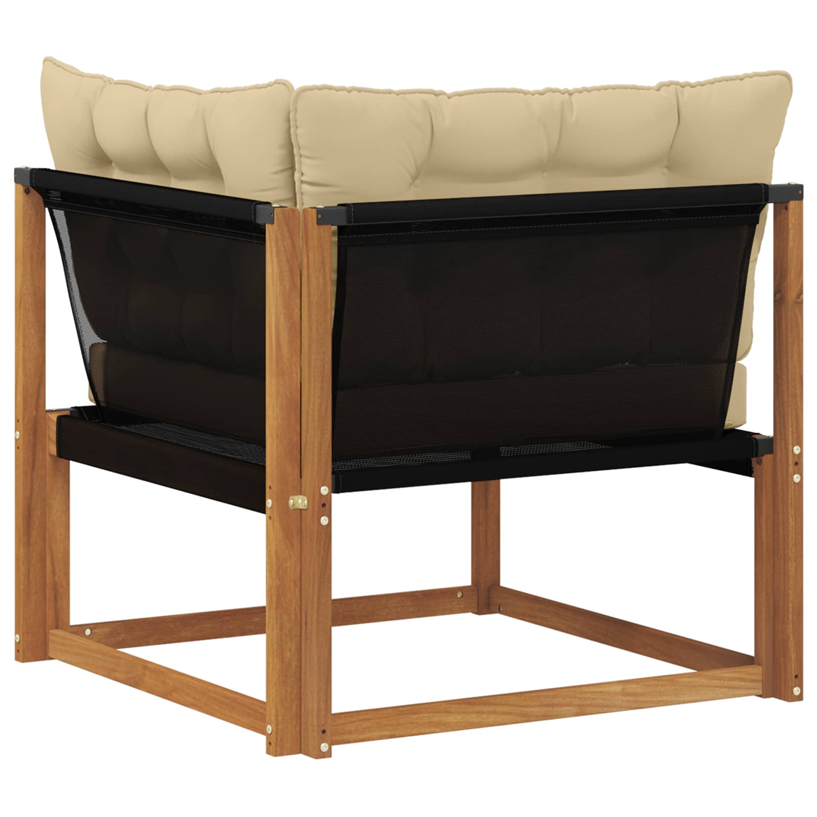 Outdoor Ecksofa Massives Akazienholz und Textilene Natur