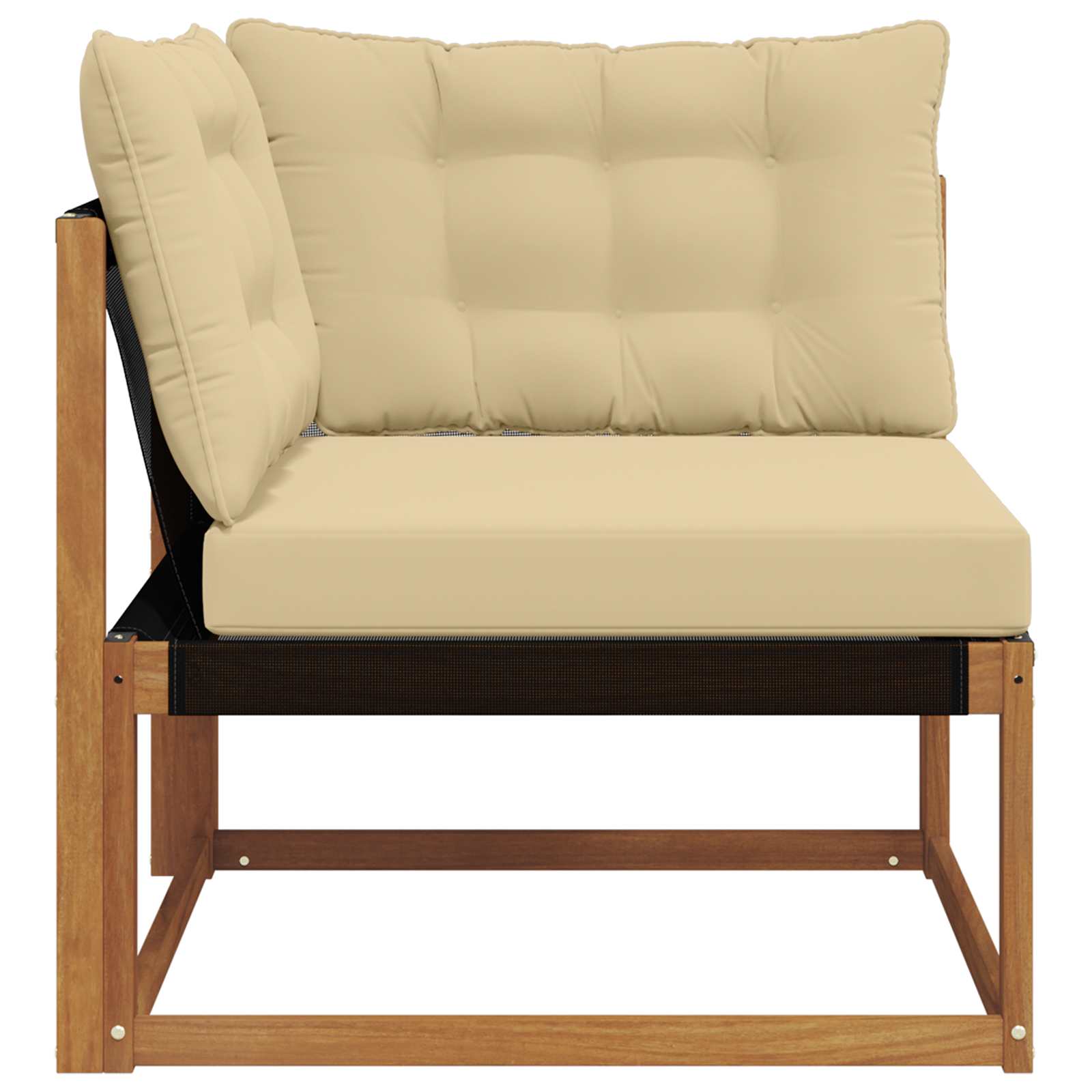 Outdoor Ecksofa Massives Akazienholz und Textilene Natur