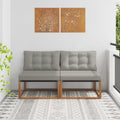 2 Stück Outdoor Mittelsofa Massives Akazienholz und Textilene
