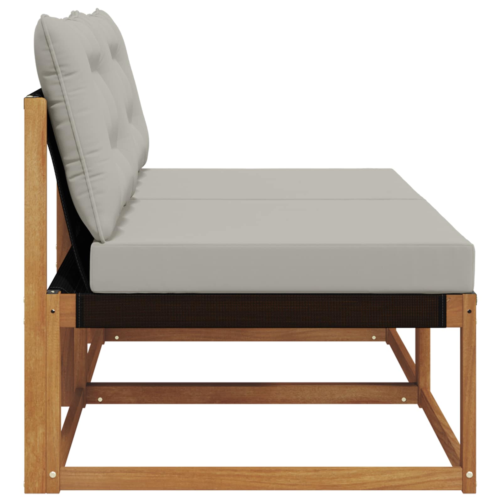 2 Stück Outdoor Mittelsofa Massives Akazienholz und Textilene