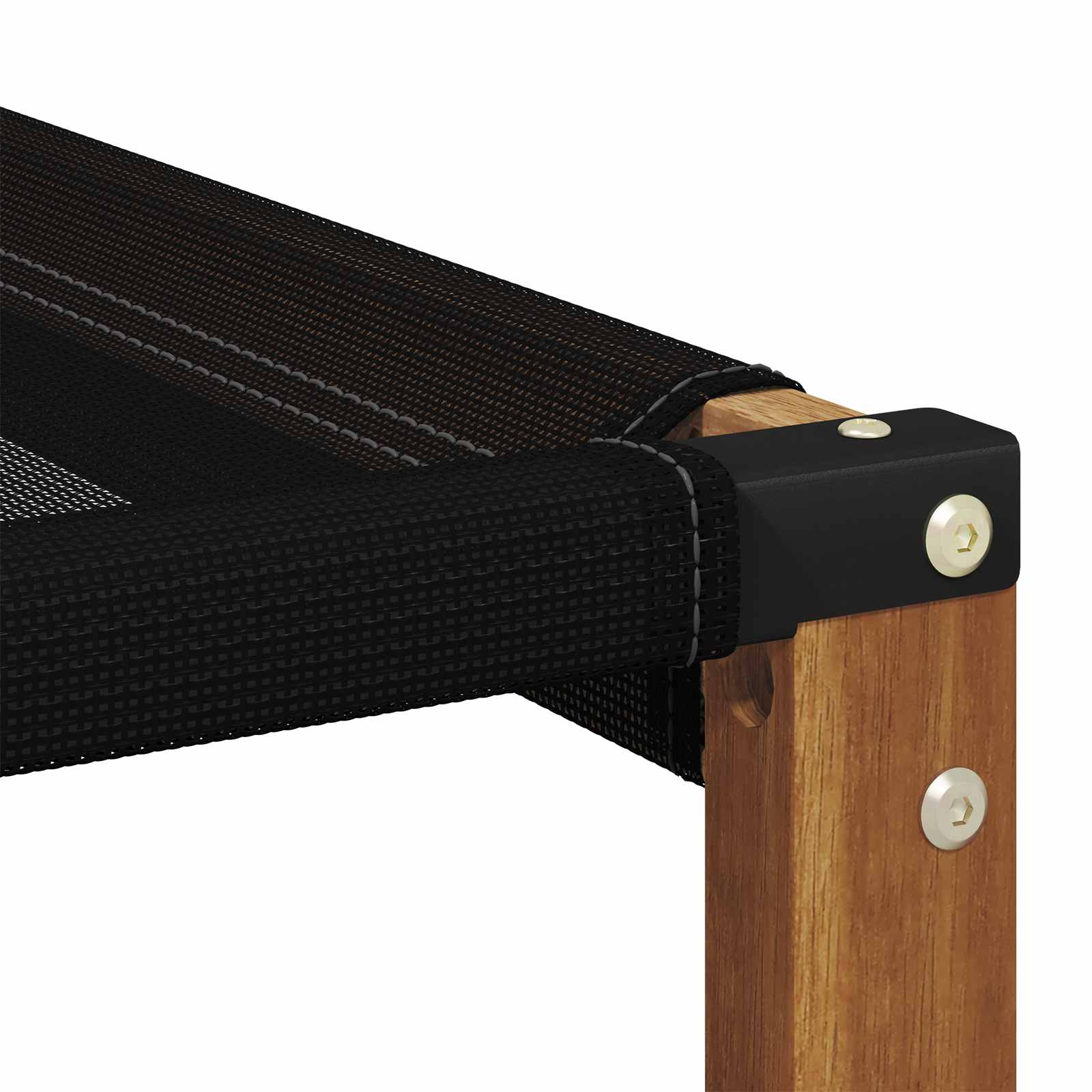 3 Stück Outdoor Mittelsofa Massives Akazienholz und Textilene