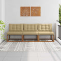 3 Stück Outdoor Mittelsofa Massives Akazienholz und Textilene