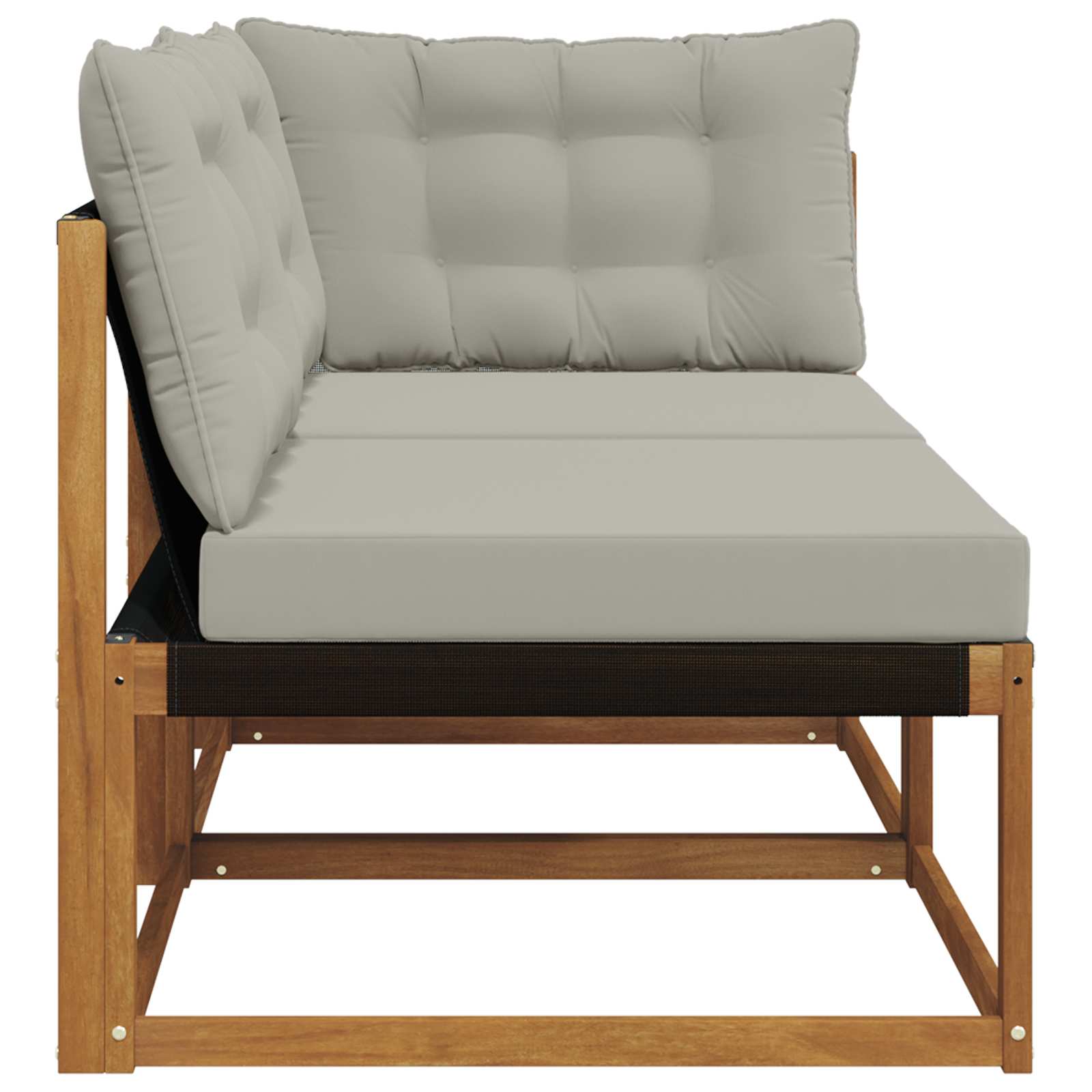 Outdoor Mittel- und Ecksofa mit Kissen 2 Stück Natur