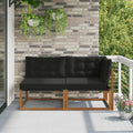 Outdoor Mittel- und Ecksofa mit Kissen 7 Stück Natur