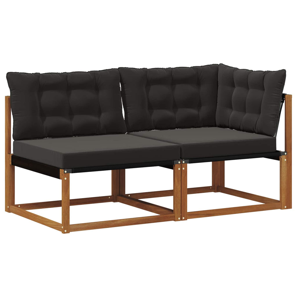 Outdoor Mittel- und Ecksofa mit Kissen 7 Stück Natur