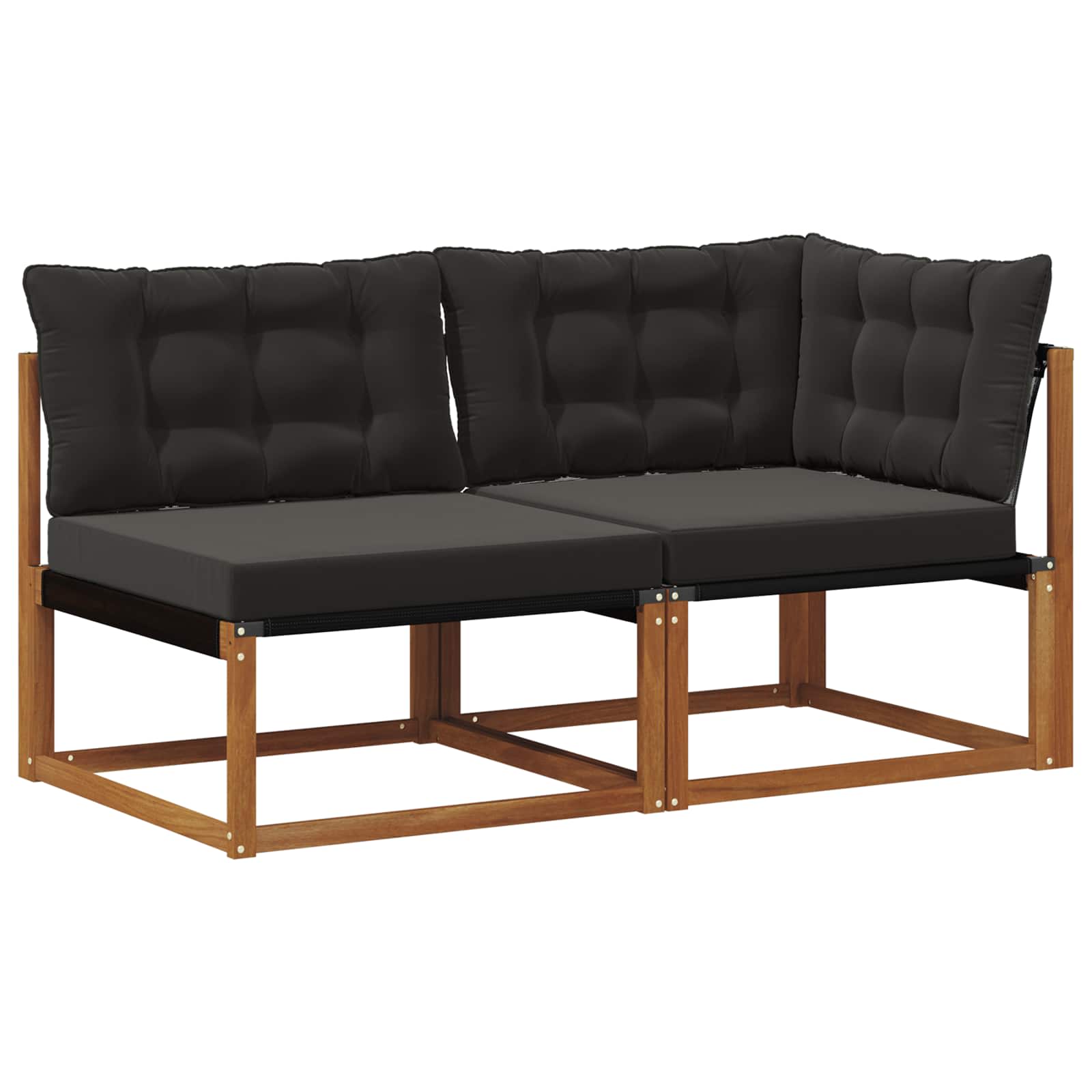 Outdoor Mittel- und Ecksofa mit Kissen 7 Stück Natur