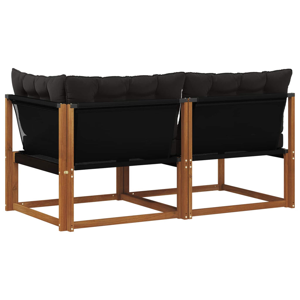Outdoor Mittel- und Ecksofa mit Kissen 7 Stück Natur