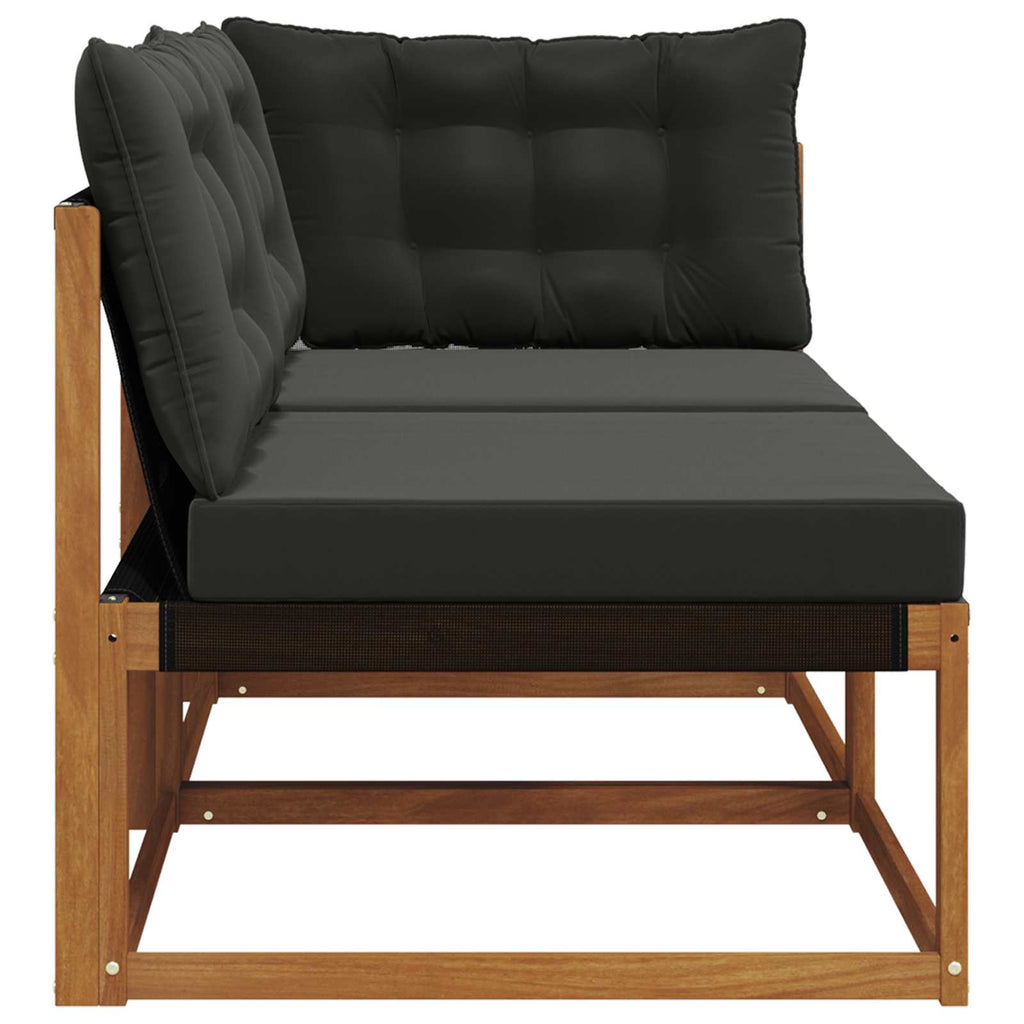 Outdoor Mittel- und Ecksofa mit Kissen 7 Stück Natur