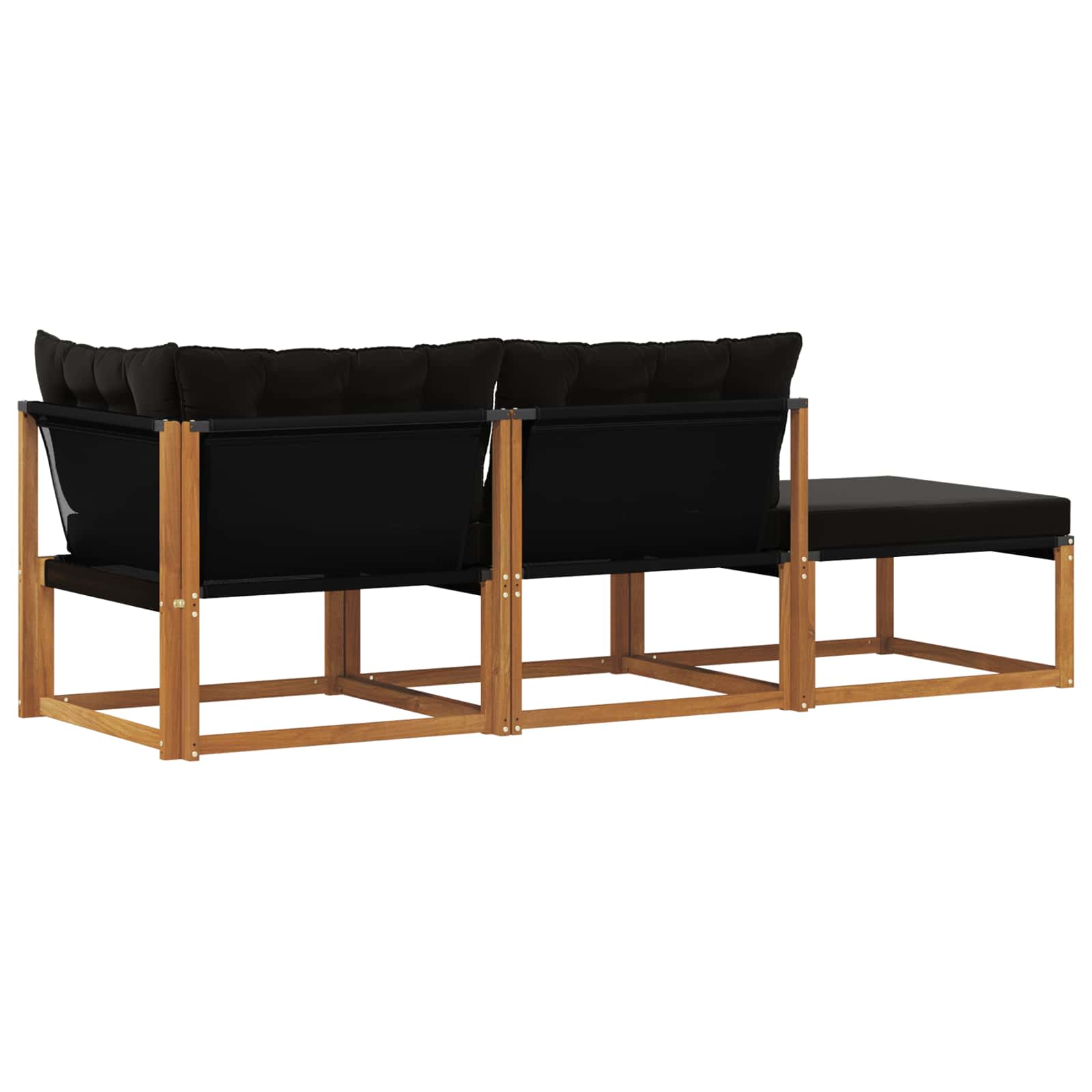 Ecksofa-Einheiten für draußen mit Kissen 3 Stück Natur