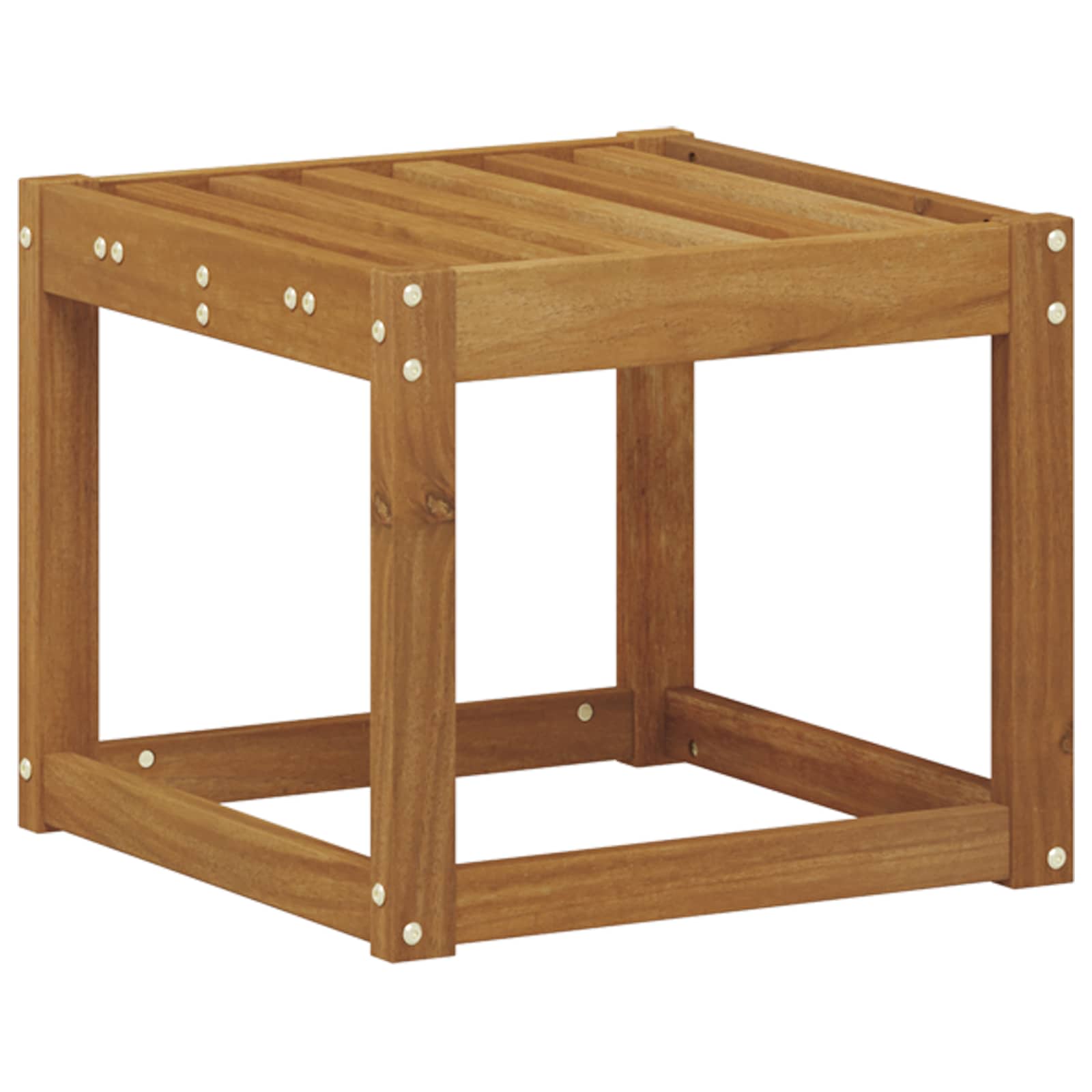 Hocker Bank Natur 43 x 43 x 37 cm Massivholz Akazie