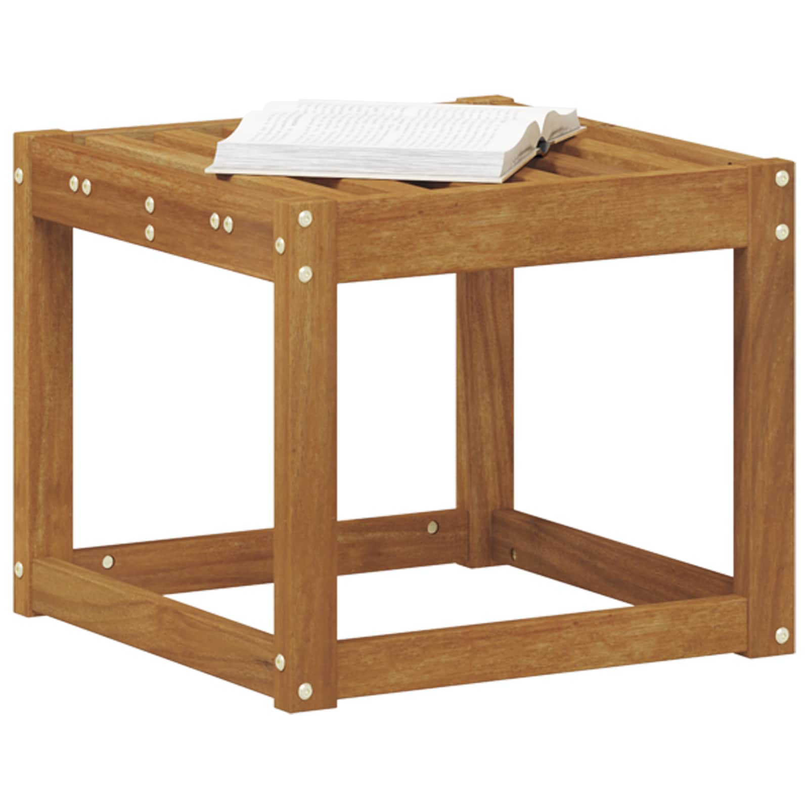 Hocker Bank Natur 43 x 43 x 37 cm Massivholz Akazie