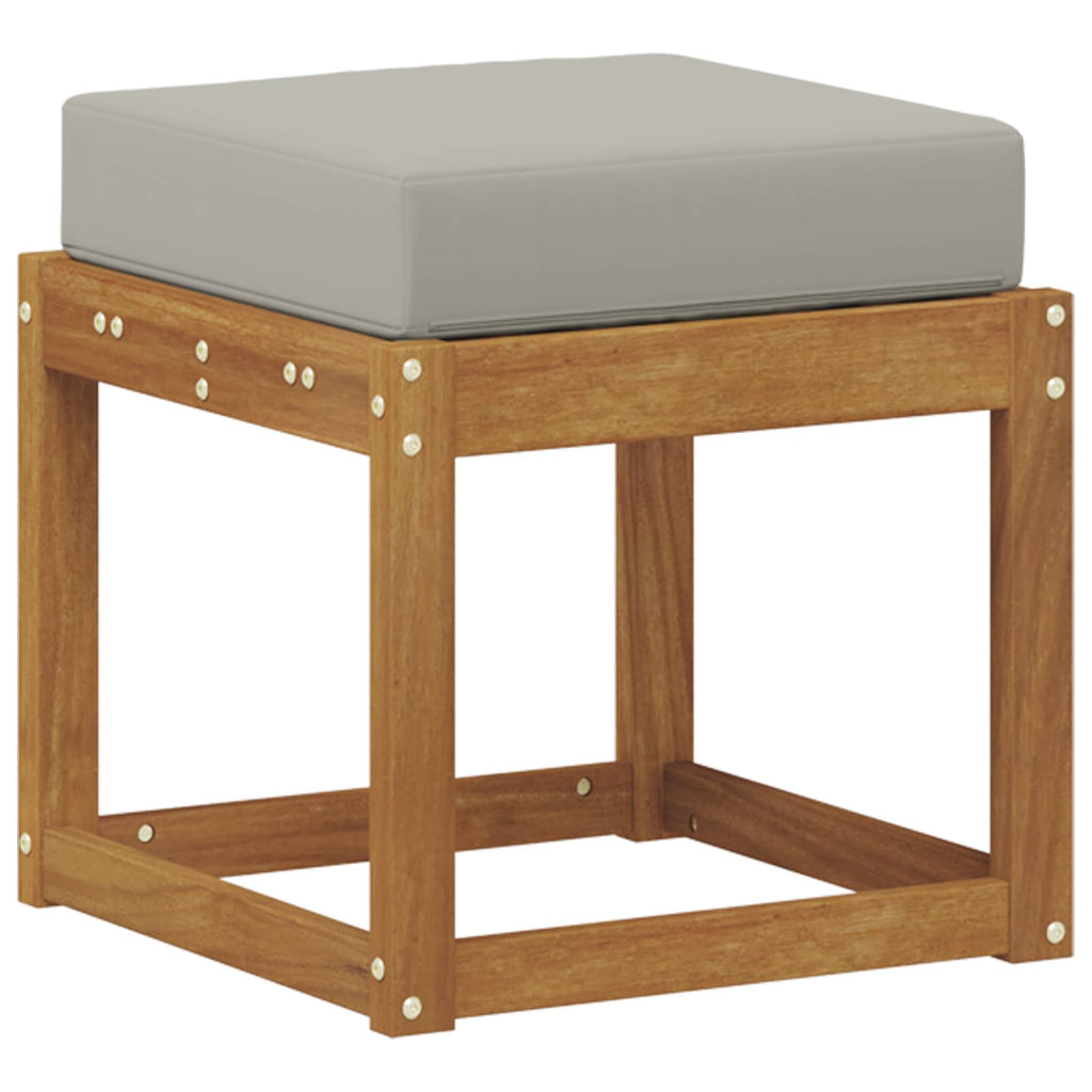 Hocker Bank mit Kissen Natürlich und Hellgrau 43 x 43 x 37 cm