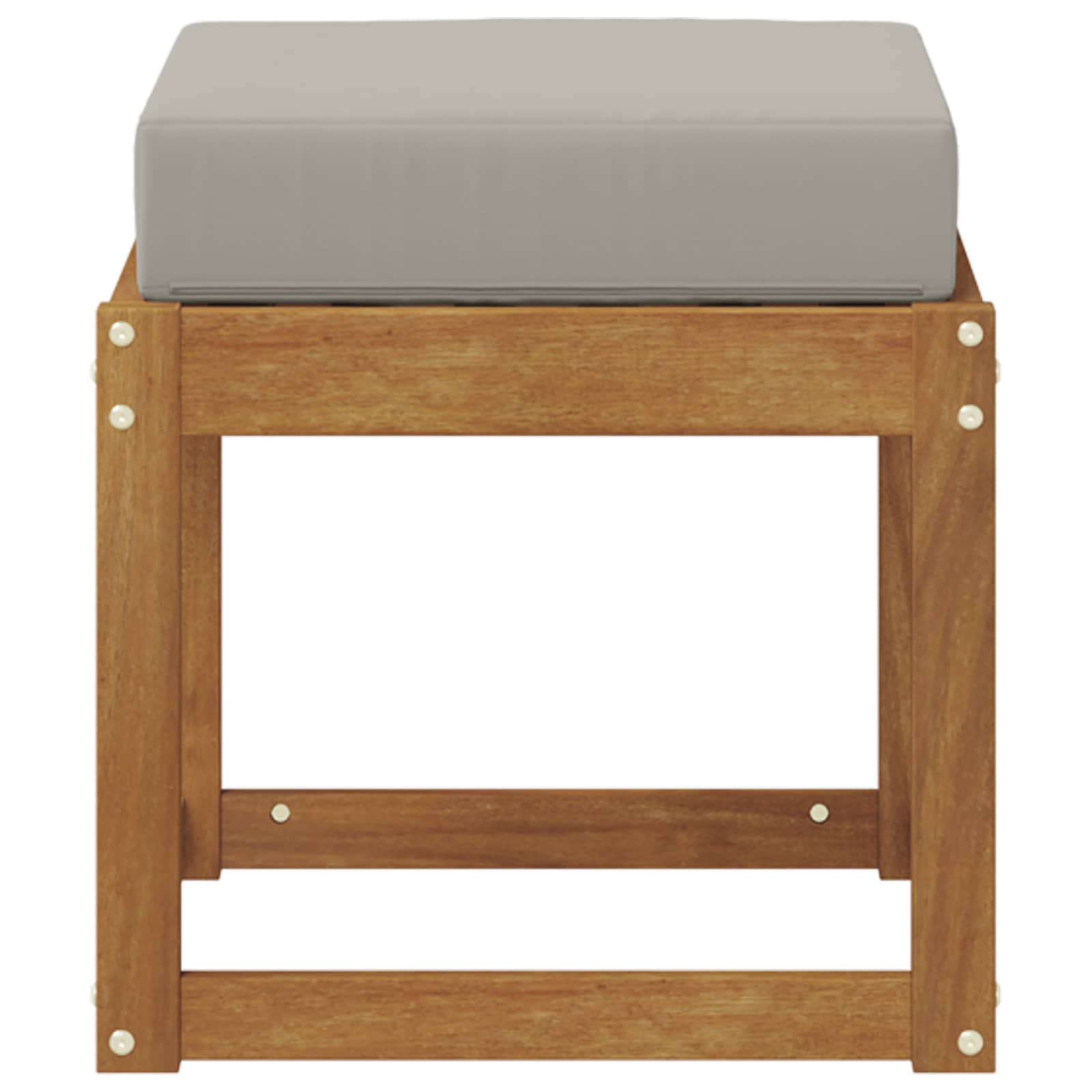 Hocker Bank mit Kissen Natürlich und Hellgrau 43 x 43 x 37 cm