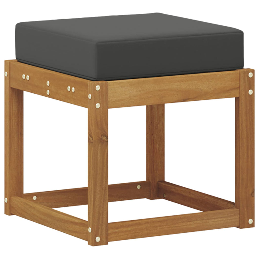 Hocker Bank mit Kissen Natur und Anthrazit 43 x 43 x 37 cm
