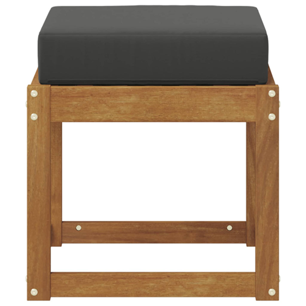 Hocker Bank mit Kissen Natur und Anthrazit 43 x 43 x 37 cm