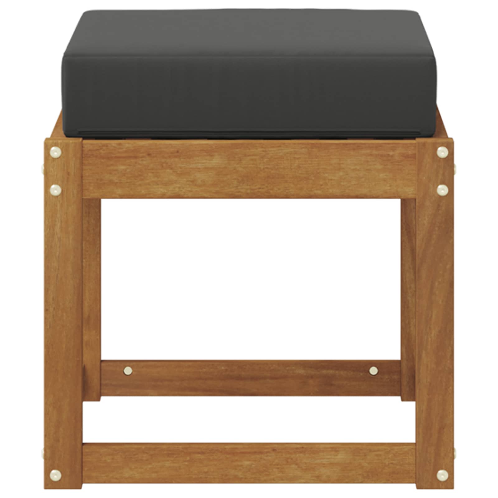 Hocker Bank mit Kissen Natur und Anthrazit 43 x 43 x 37 cm