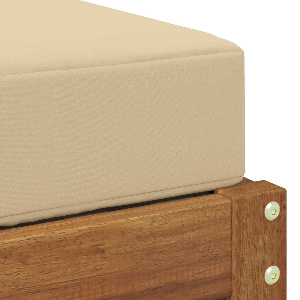 Outdoor Hocker Bank Massivholz Akazie Natur