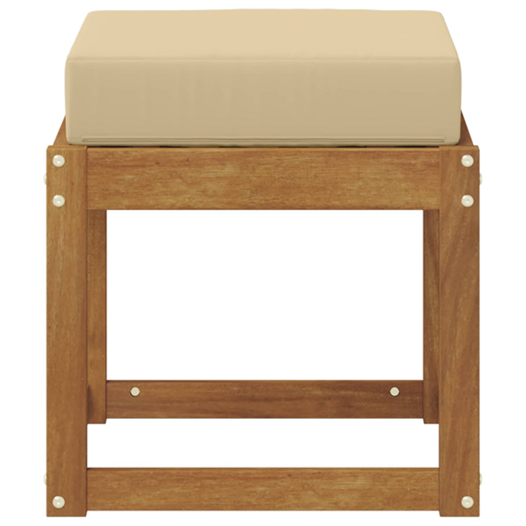 Outdoor Hocker Bank Massivholz Akazie Natur