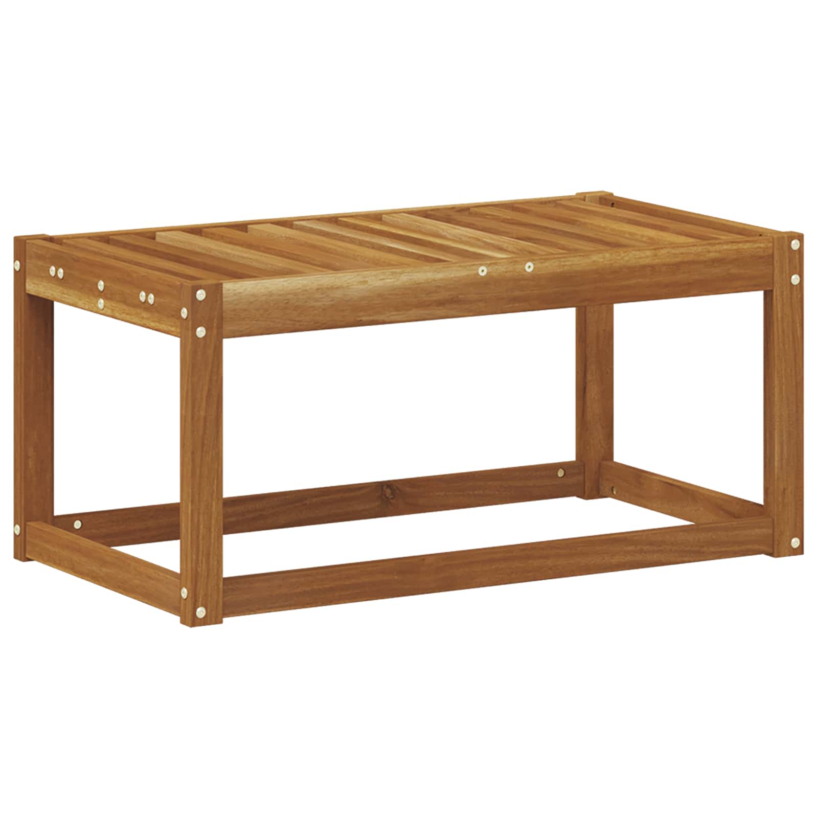 Outdoor Hocker Bank Natur 79 x 43 x 37 cm Massivholz Akazie