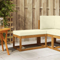 Outdoor Hockerbank mit Kissen Natur und Creme 79 x 43 x 37 cm