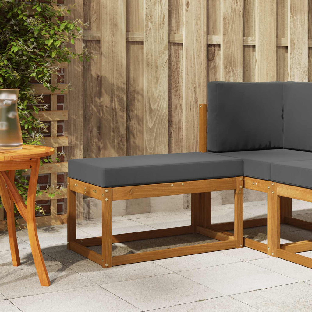 Outdoor Hocker Bank Massivholz Akazie Natur
