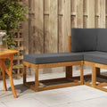 Outdoor Hocker Bank Massivholz Akazie Natur