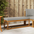 Hocker Bank mit Kissen Natürlich und Hellgrau 115 x 43 x 37 cm