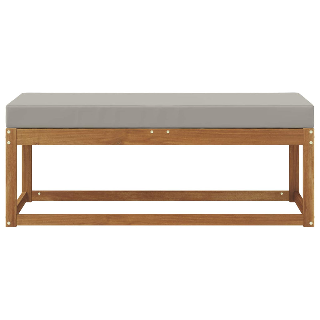Hocker Bank mit Kissen Natürlich und Hellgrau 115 x 43 x 37 cm